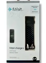 Fitbit Black Sport Wrist Band Charge 3, 4 Silicone size Small perforated