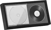 Wood CD Display Frame With Bracket Hook Elegant Double Groove CD Frame Display Case Sturdy Protective Display Disc and CD Box for Music Studio Living Room