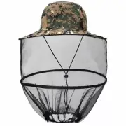 Mosquito Mesh Head Net Bug Free Hat Digicam 2 Spring Steel Ring Bee Keeper Veil