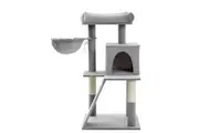 Paws & Claws Catsby 98cm Clifton Condo Cat Tree House Scratch Tower Post SLV GRY