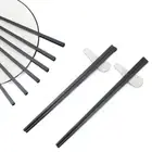 5pairs Black Chinese Chopsticks Non-slip Alloy Chopsticks Restaurant