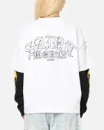 [SAINT MORTA] Saint Morta La Flame Long Sleeve T-shirt White/black - Size 3XL 3XL White/Black