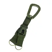D Shape Tactical Buckle Climbing Buckle Carabiner Multifunctional Woven Key Chain Backpack Accessories GREEN COLOR