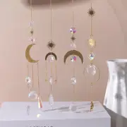 Full Moon Sun Crystal Light Catcher Diy Suncatcher Prism Rainbow Maker Hangin Y3