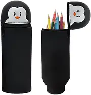2-in-1 Silicone Pencil Case, Soft Silicone, Pencil Case Zip, Stand Up Pencil Case, Cartoon Pencil Case, Large Capacity Stationery Pouch