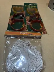 Fall party cookie cutters 3 Leaf,turkey,apple New Set Of 2 + Pumpkin Crafts 12pc