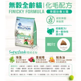 【耐吉斯SOLUTION】超級無穀 貓飼料 7.5kg 15kg 免運 全齡化毛貓 居家成貓慢活 熟齡貓養生－寵物執行長