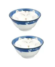 , Set of 2 Japanese Porcelain Bowls Serving Soup Rice Noodle Udon and Salad, ...