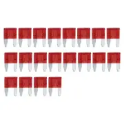 Fuse Blade Type Fuse 10A Mini Fuse Durable Short Circuit Protection Red 20pcs