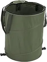 Collapsible Camping Trash Can, 91L Outdoor Garbage Can with Zippered Lid, Leaf Reusable, Portable Garden Garbage Container for Patio, Leaf, Lawn, Camp (OD Green)
