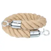 2ft x 1.5 Inch Crowd Control Jute Stanchion Rope with Snap Hooks