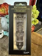 NEW W/BOX Rubber Compatible With Apple Smart Watch Strap Fits 42/44mm Gray Camo