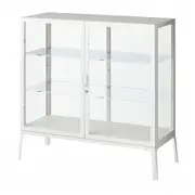 MILSBO glass-door cabinet, white, 101x100 cm