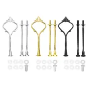 3 Sets Cake Tray Stand Handle Plate Hardware Fitting, 3-Tiers Crown 3 Color