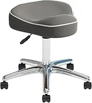 Ergonomic Saddle Stool with Wheels - Adjustable Hydraulic Rolling Chair for Offices, Makeup Studios, Indoor & Outdoor Use