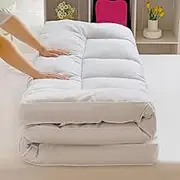 Folding Mattress Portable Japanese Futon Mattress Foldable Sofa Bed Floor Mattress Chair for Travel RV Camping Guest Yoga(White,53x79in/135X200cm)