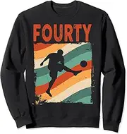 [X.Style] 40th Birthday Retro Soccer 40 Years Old Man Women Sweatshirt ds683 Sweater (M) Black