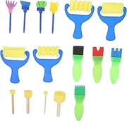 Angoily 16pcs Sponge Brush Painting Set Art Tools Boys and Girls Drawing Supplies Non-Toxic Sponge Brush for Creative Art Projects Random