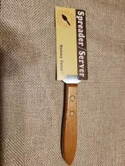 HICKORY FARMS OF OHIO CHEESE SPREADER/SERVER WOOD HANDLE 6.75" NOS With Sleeve