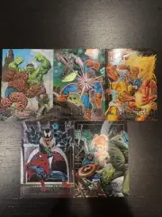 1992 Marvel Masterpieces COMPLETE BATTLE SPECTRA INSERT CARD SET, #1D-5D SkyBox