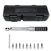 VENZO Bicycle Bike 1/4 Inch Driver Torque Wrench Tool Socket Set Kit 2-15Nm