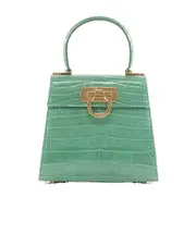 Crocodile effect handbag One size Green