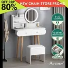 ALFORDSON Dressing Table Stool Set Makeup Mirror Vanity LED Light White