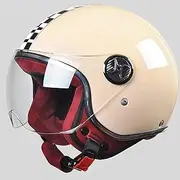 Open Face Half Helmet Motorcycle Helmet ECE Approved Motorbike Helmet with Sun Visor Retro Vintage Style Motorbike Helmet for Kids Youth Men Women