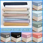 Hotel 2000TC Extra Deep Soft Bottom Fitted Sheet Cover King/Queen/D/Single Bed