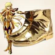 Saint Seiya Cosplay Short Boots Gold Halloween Zipper Flat Shoes Customized
