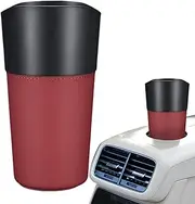 Car Garbage Bin,Small Garbage Can Storage Bin - Leather Multipurpose Storage Organizer, Car Interior Accessories, Fits Cup Holder Door Side