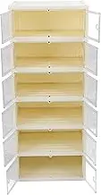 Stackable Shoe Storage Boxes, Foldable Thickened Clear Shoe Box Bins with Transparent Magnetic Lids, Dustproofing Plastic Foldable Organizer Sneaker Storage Containers (6 Layers)