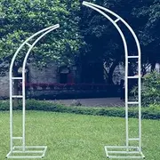 Set of 2 Metal Curved Wedding Arch Frames Balloon Arch Backdrop Stand for Ceremony and Party Birthday Anniversary Baby Shower Floral Indoor Outdoor Ev