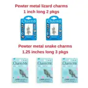 Charms Snakes and Lizards Silver Pewter Metal for Making Bracelets 583-0006
