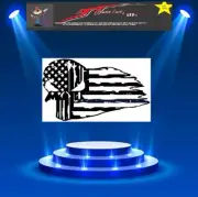 PUNISHER DISTRESSED FLAG Large Stencil Template Airbrush Paint