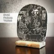 Maya Oval Palace Ancient Tablet Mexico Palenque Pakal on Shaped Black Slate