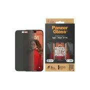 PanzerGlass Privacy Ultra Wide Fit Screen Protector with EasyAligner for iPhone 15 Pro