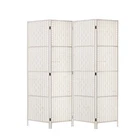 Artiss 4 Panel Room Divider Screen Partition Privacy Fold Stand Woven White