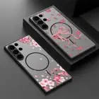 Phone Case For Samsung S25 Edge S24 FE S23 S22 S21 Ultra Flower Bow Magnet Cover