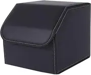 SOGA Leather Car Boot Collapsible Foldable Trunk Cargo Organizer Portable Storage Box Black Small