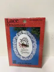 Cross Stitch Ornaments Lace Designs for the Needle Christmas Baby Cat Lot of 4