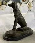 ADORABLE LABRADOR RETRIEVER BUST BRONZE SCULPTURE ART DECO ANIMAL PET FIGURINE
