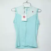 Castelli Solaris Sleeveless Jersey Women's S Full Zip Blue Bike