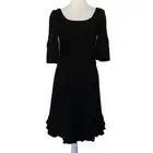 Phoebe Couture Romantic Peasant Dress Stretch Knit Ruffle Hem Size 4 NWT