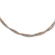 Sterling Silver Rose Gold-Tone With 2In Ext. Necklace