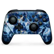 Nintendo Switch Pro Controller Skin Decal Vinyl Wrap - Heavy Blue Gold Marble