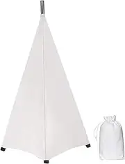 Perfeclan Speaker Stand Cover Height Adjustable Lighting Tripod Stand Scrim Tripod Stand Skirt Scrim for Concerts Home Theater Weddings, White 3 Sides