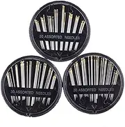 YOSADIER 3Pack Hand Sewing Needles Set Durable Needles with Eye for Easy Threading for Carpets Canvas Upholstery Coats and Repairs