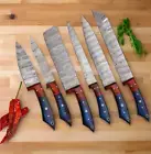 CUSTOM HANDMADE 6PCS DAMASCUS STEEL KITCHEN CHEF KNIFE SET WITH ROLL BAG