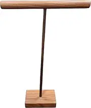 Fiocias Wooden Jewelry Stand Standing Stable Standing Base Decorative Base Bijoux T Bar for Earrings Bracelets Bar Tablet Bar Party, as described, 20cmx10cmx20cm